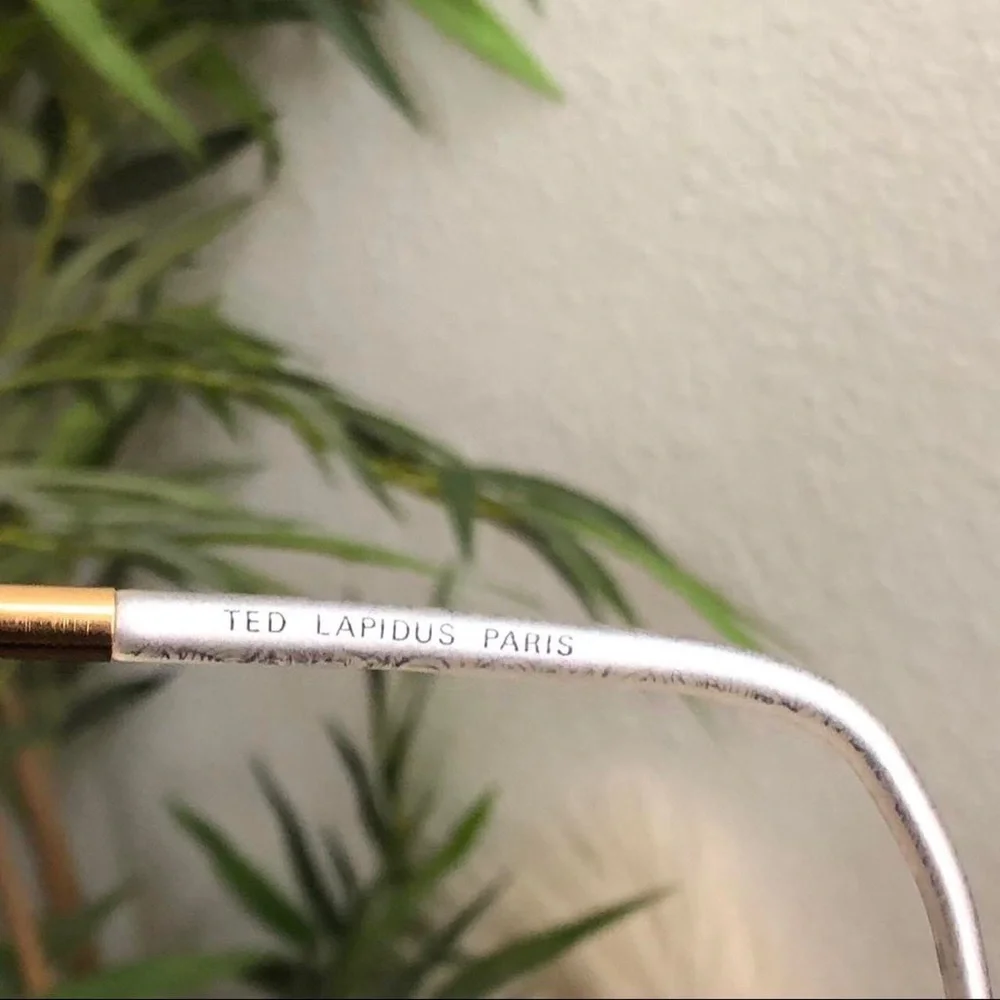 TED LAPIDUS Vintage Large Oversize Geometric Eyeglasses Frames Paris France Gold